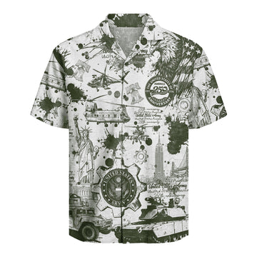 US Army Aloha Shirt, America 250th Anniversary Military Beach Shirt