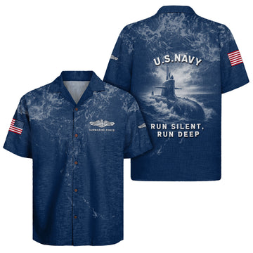 US Navy Submarine Hawaiian Shirt, 250th Anniversary Patriotic Aloha Shirt