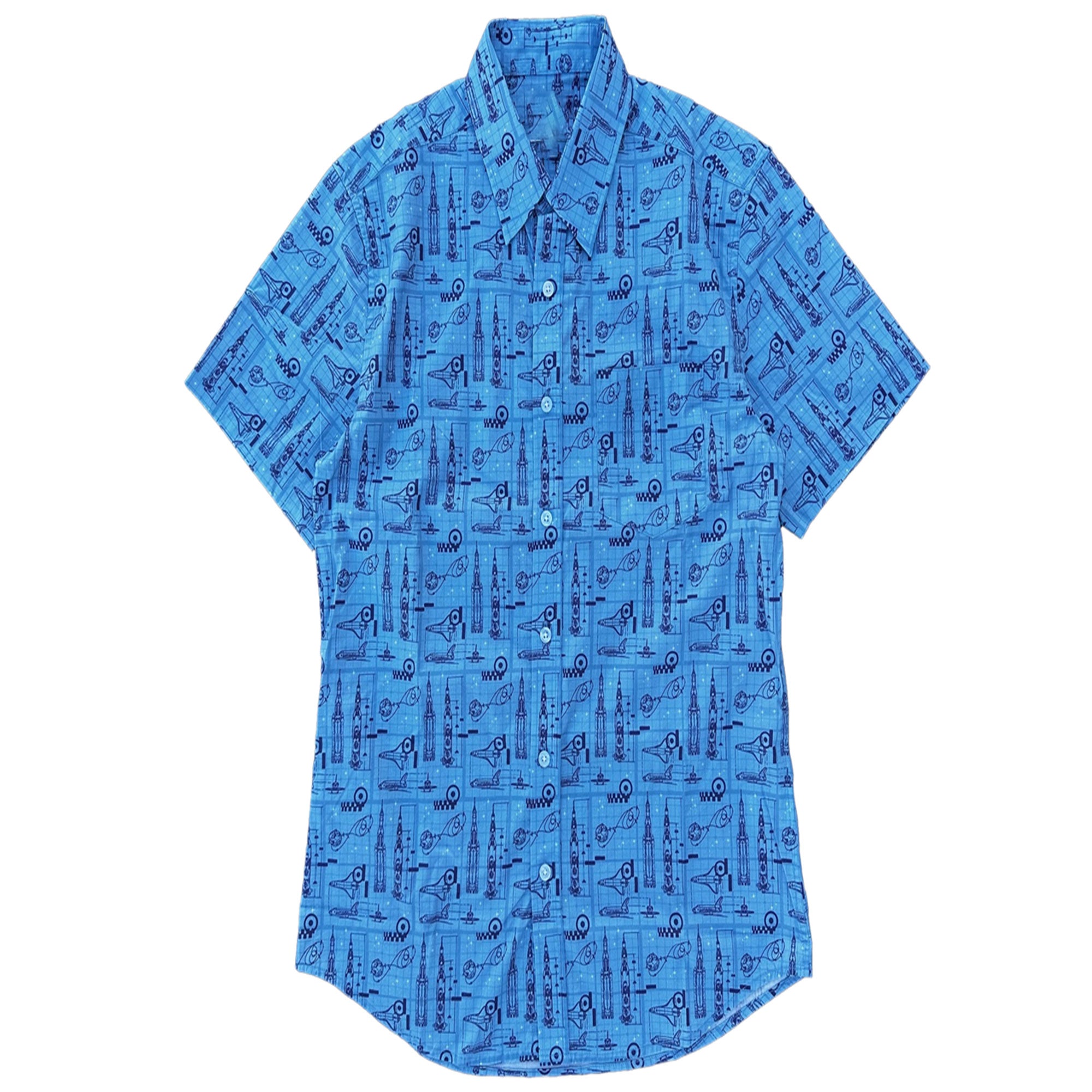 Spacecraft Blueprint Hawaiian Shirt, Rocket Diagram Aloha Shirt, Astronaut Engineering Shirt, Sci-Fi Space Vacation Shirt
