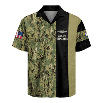 US Navy Submarine Aloha Shirt – Patriotic Veteran Gift Beach Shirt