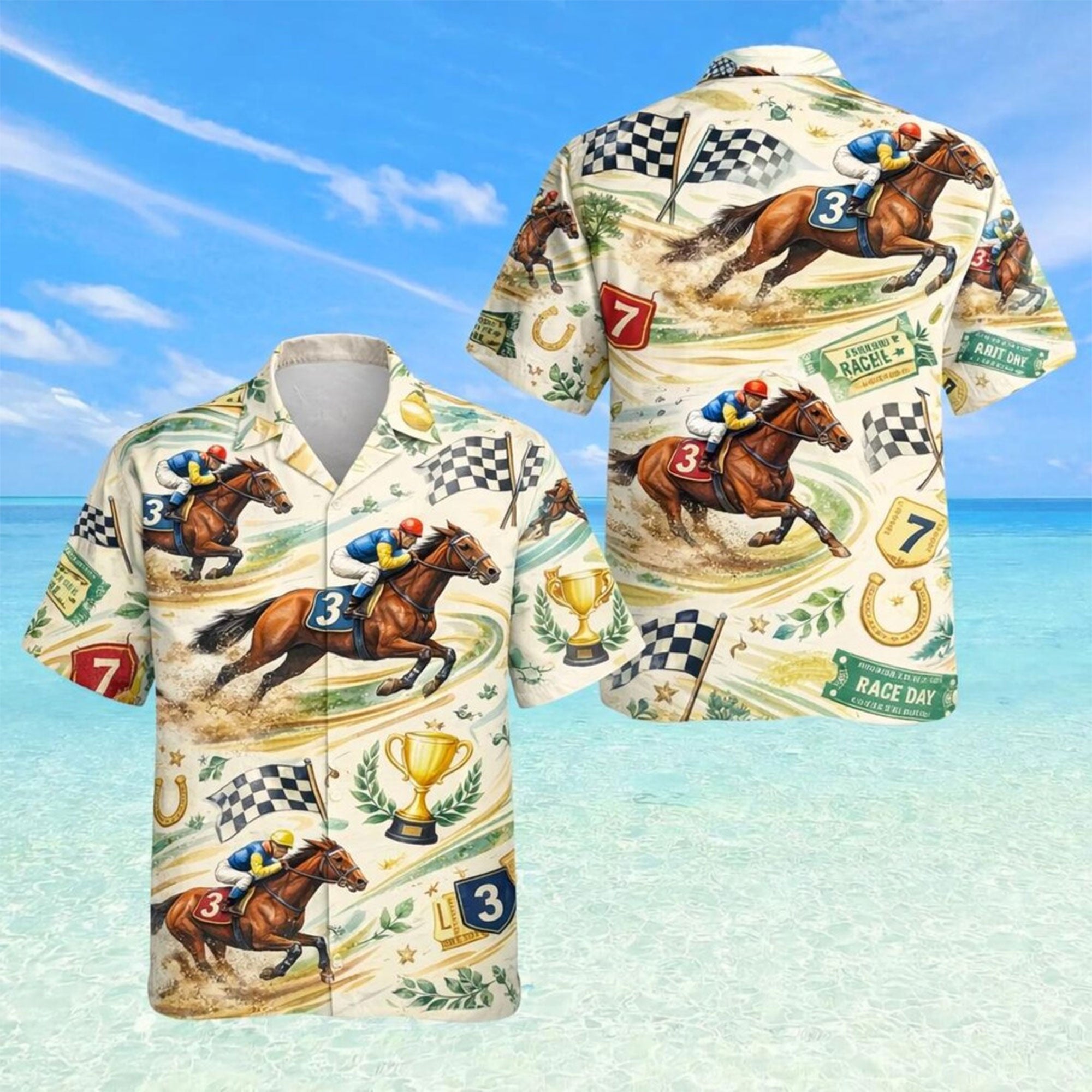 Horse Lover Hawaiian Shirt, Floral Horse Head Shirt, Tropical Aloha Button Down for Men