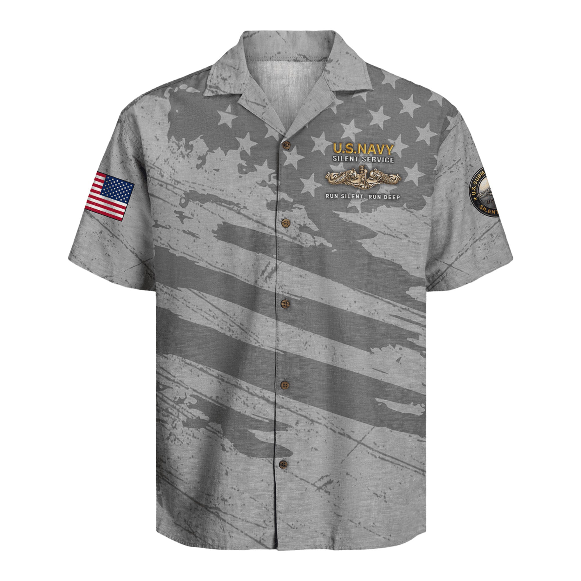 US Navy Submarine Hawaiian Shirt, Patriotic Military Aloha Beach Shirt