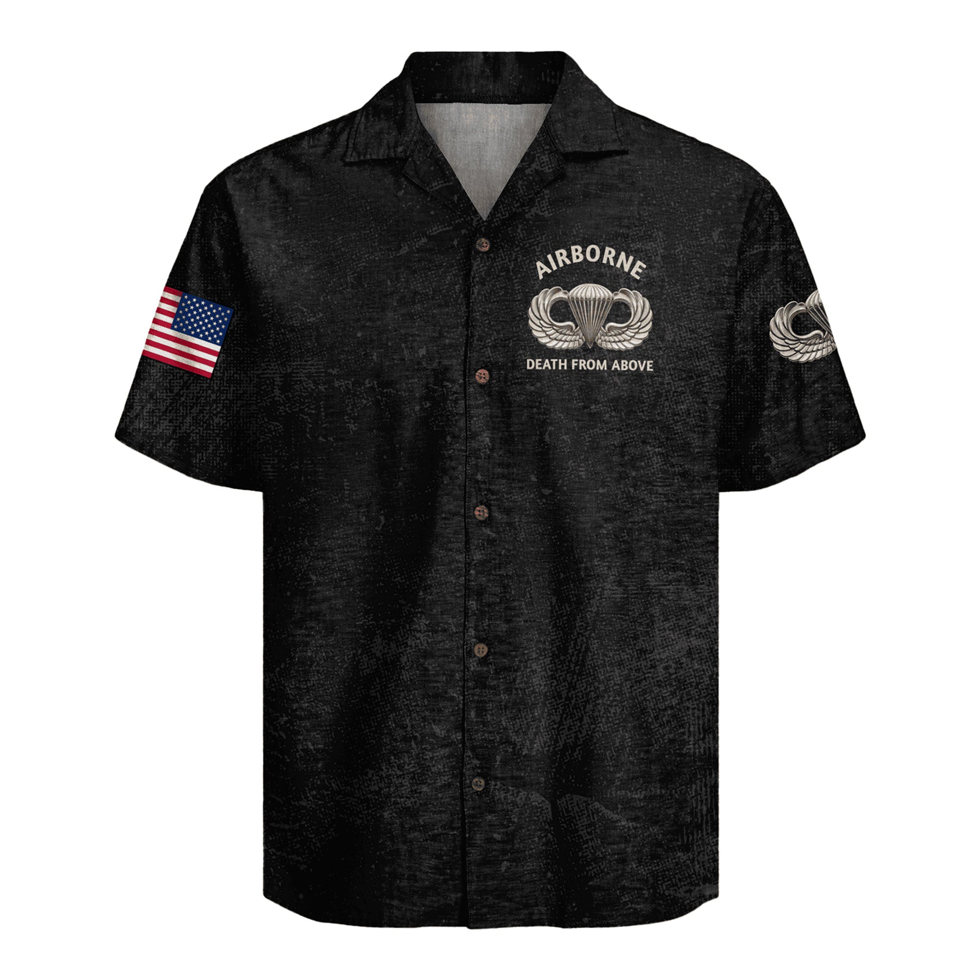 US Army Airborne Hawaiian Shirt, Patriotic Paratrooper Military Aloha Shirt