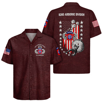 82nd Airborne Division Hawaiian Shirt, US Army Paratrooper Patriotic Aloha Shirt