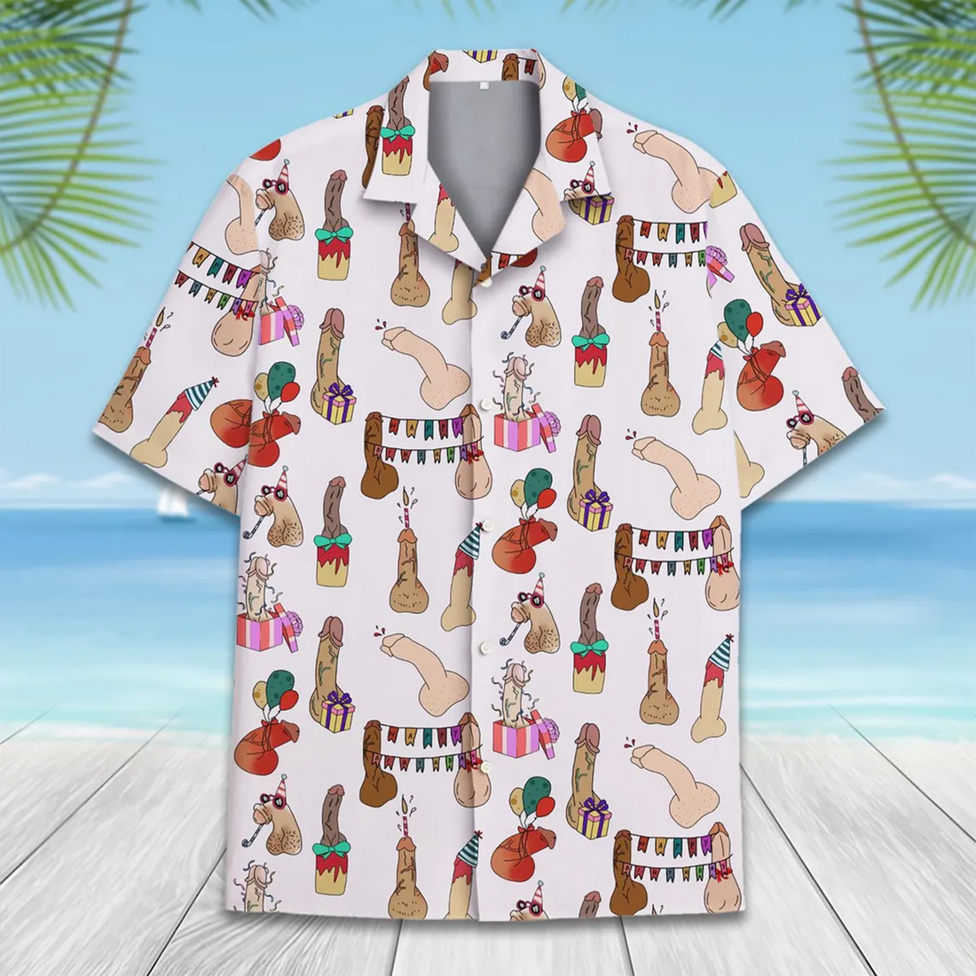 Funny Celebration Hawaiian Shirt, Playful Aloha Summer Beach Shirt