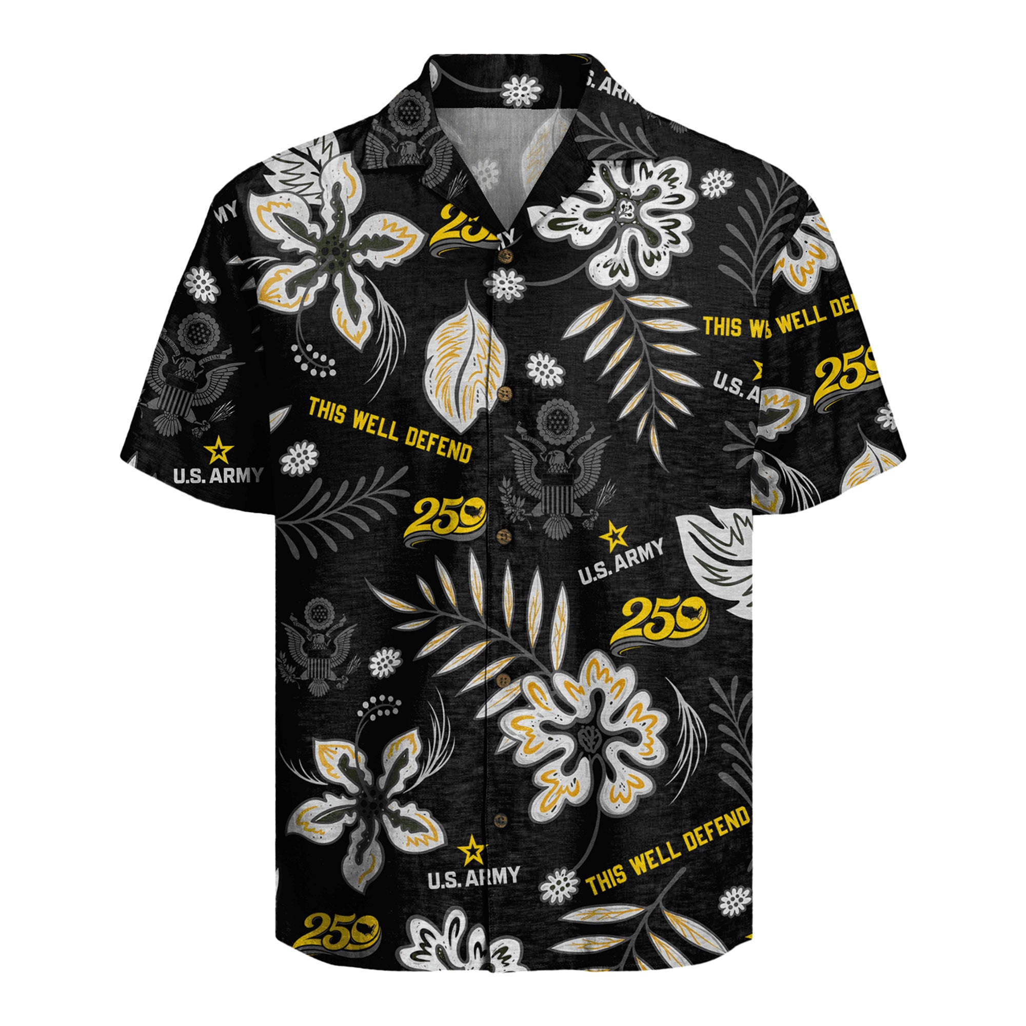 US Army Aloha Shirt, Patriotic 250th Anniversary Beach Shirt