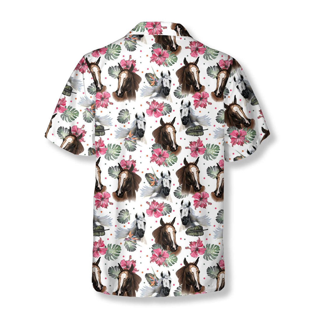 Horse Heads Floral Hawaiian Shirt, Horse Lover Aloha Shirt for Men