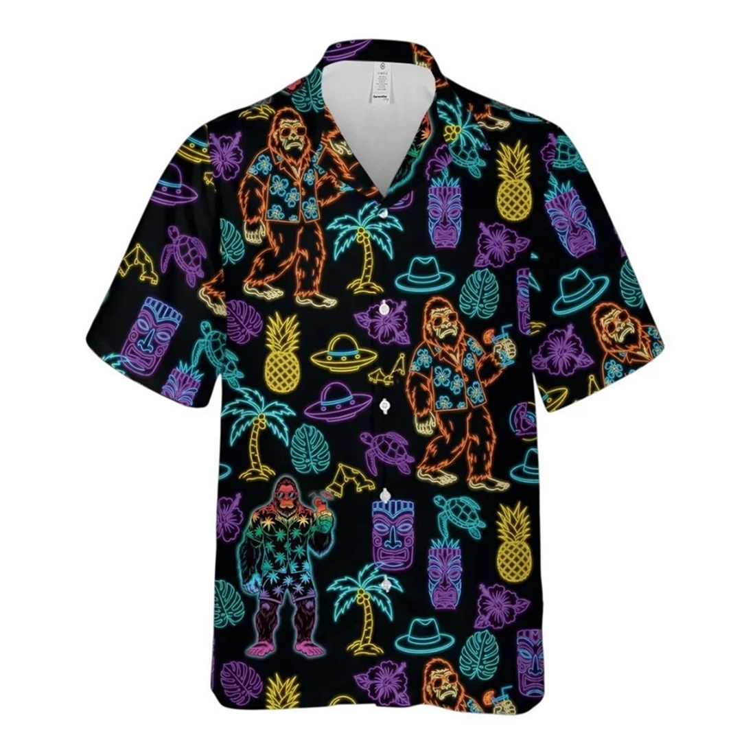 Tiki Mask Floral Shirt Mens, Funny Hawaiian Aloha Beach Shirt