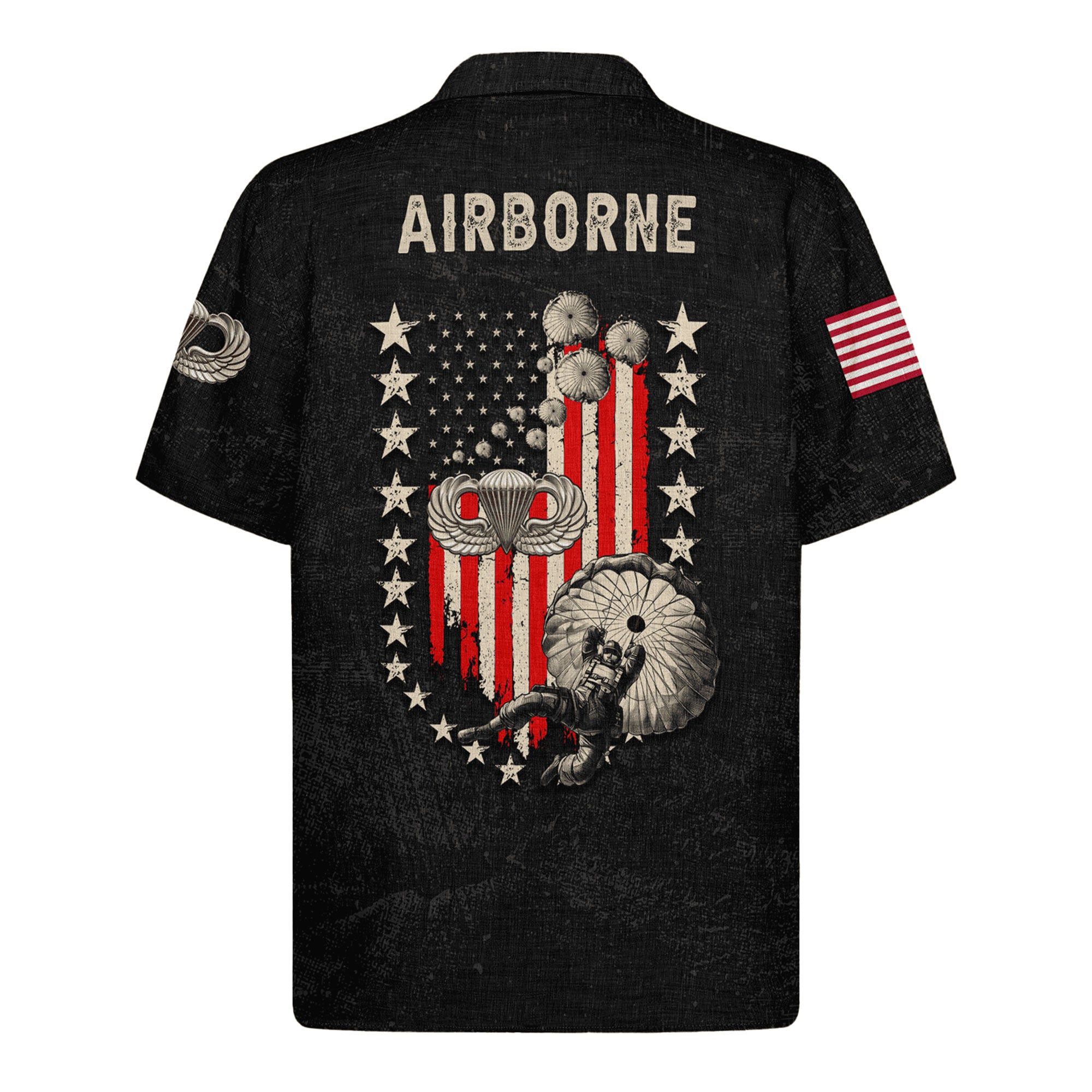 US Army Airborne Hawaiian Shirt, Patriotic Paratrooper Military Aloha Shirt