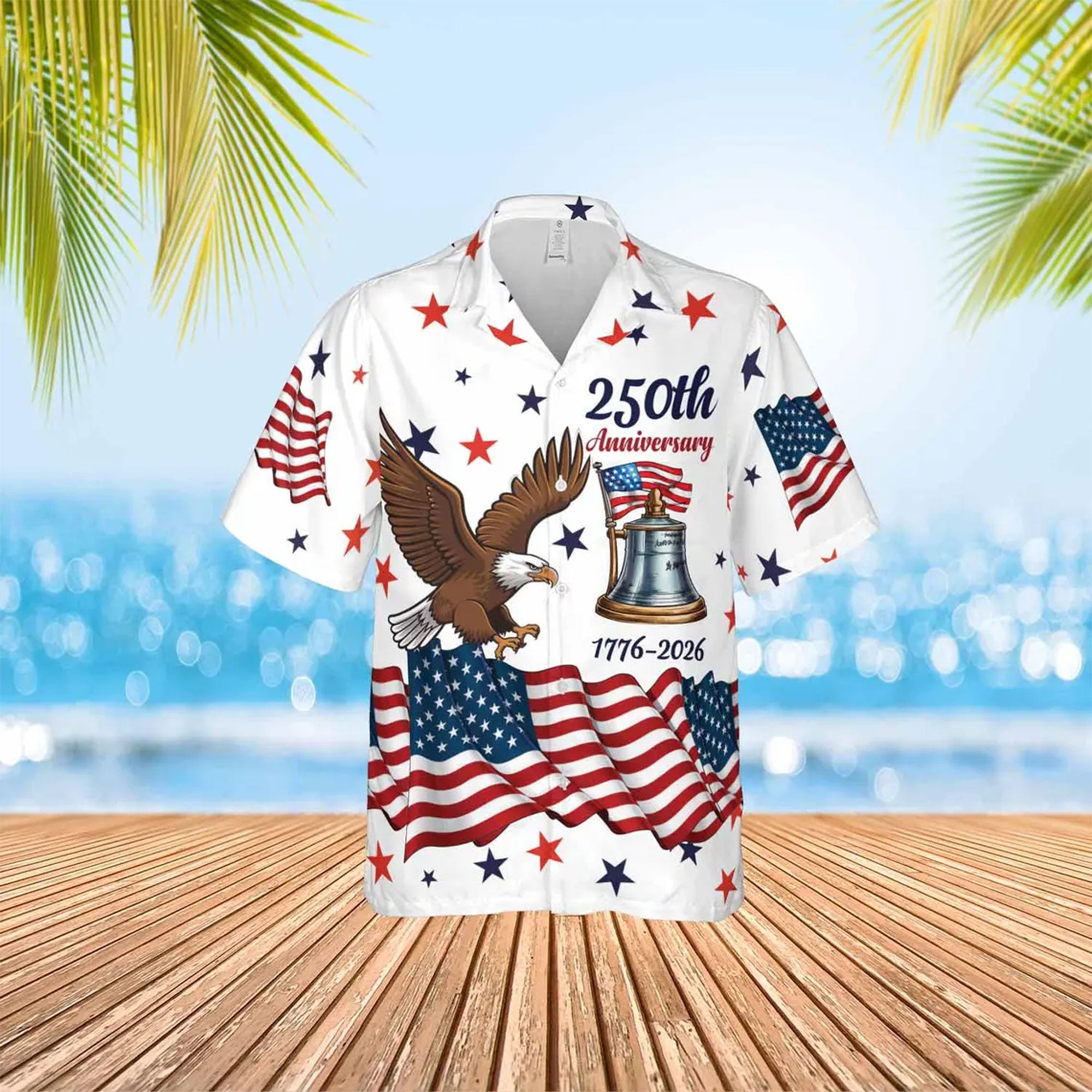 American 250th Anniversary Hawaiian Shirt, 1776–2026 Patriotic Aloha Shirt