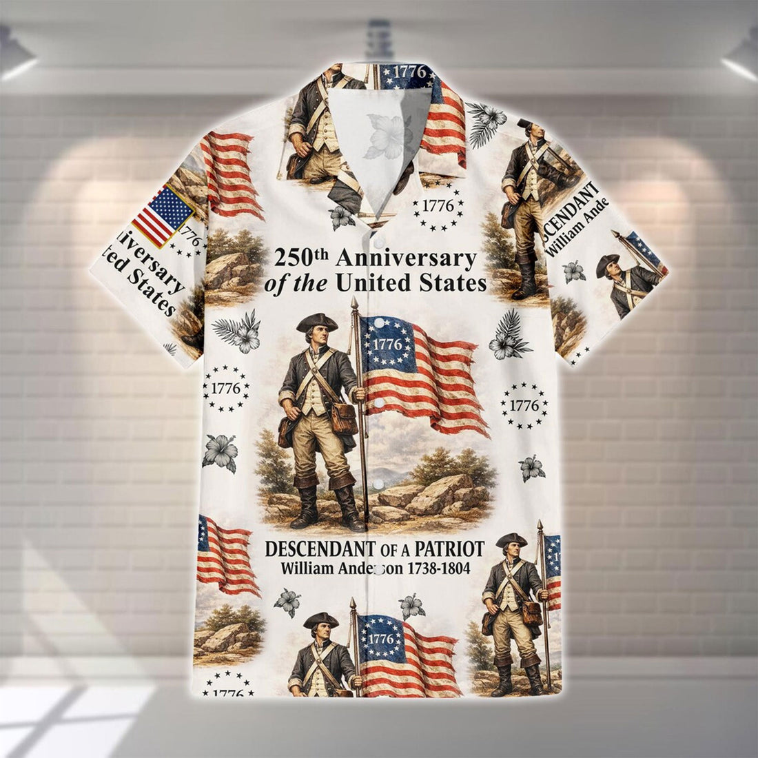 America 250th Anniversary Shirt, Patriotic Independence Day Hawaiian Aloha Shirt