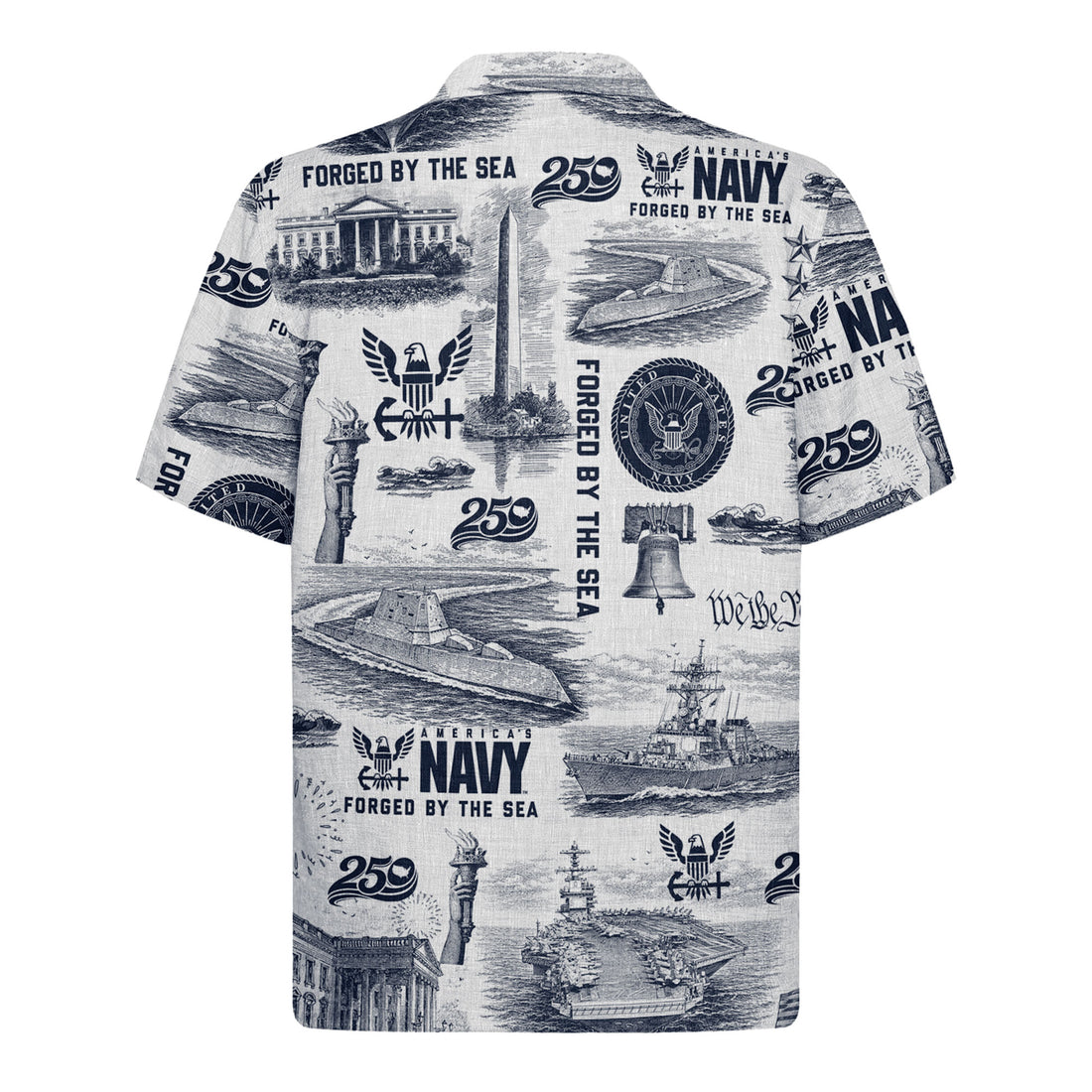 US Navy 250 Shirt, America Anniversary Patriotic Hawaiian Aloha Shirt