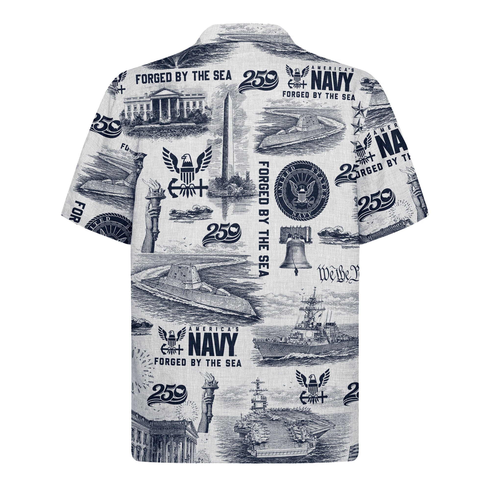 US Navy 250 Shirt, America Anniversary Patriotic Hawaiian Aloha Shirt