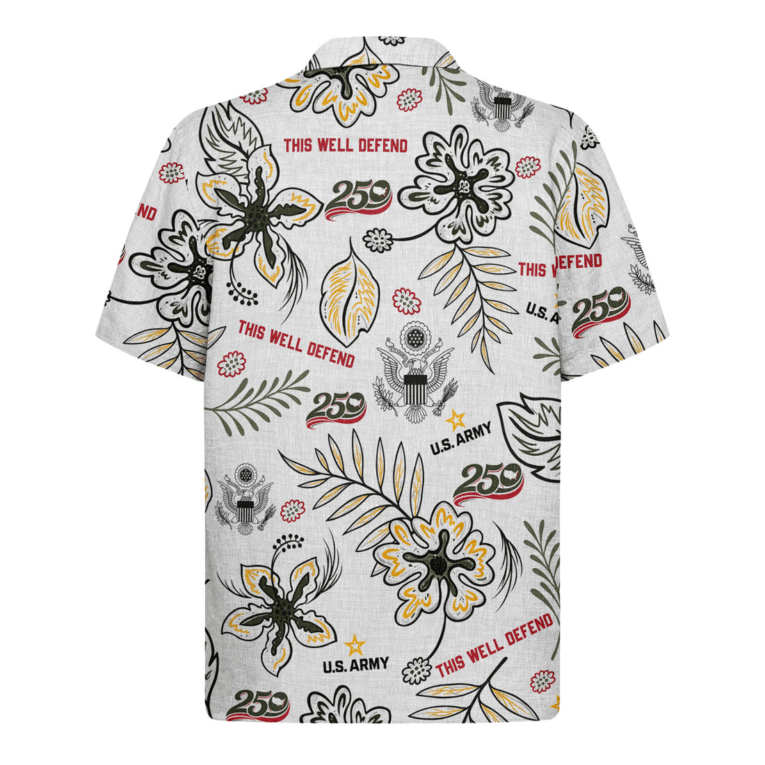Military Patriotic Hawaiian Shirt, US Army 250th Anniversary Aloha Shirt