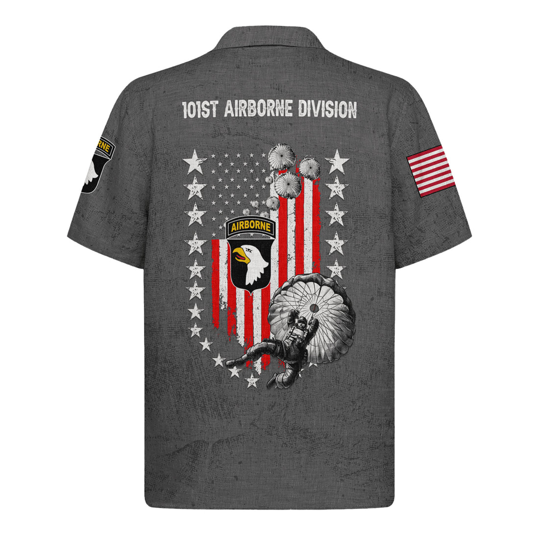 Airborne Hawaiian Shirt, US Army Patriotic Paratrooper Aloha Shirt