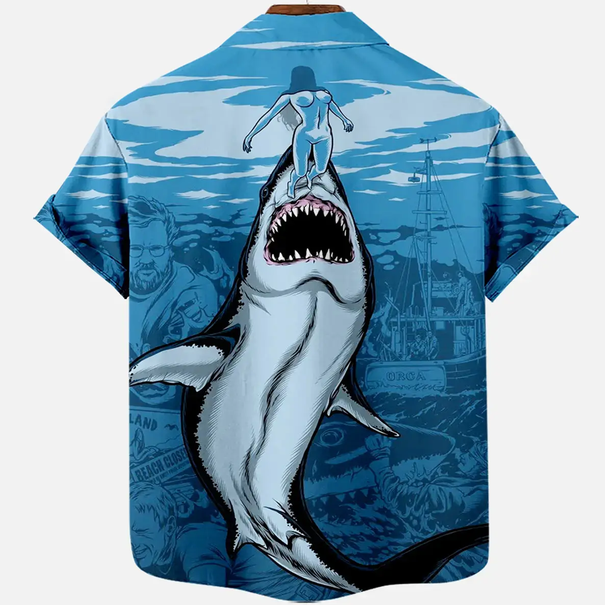 Great White Shark Hawaiian Shirt, Ocean Tropical Aloha Beach Shirt