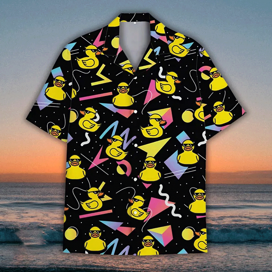 Funny Retro Duck Hawaiian Shirt Aloha Button Down Summer Beach Outfit That Gets Compliments
