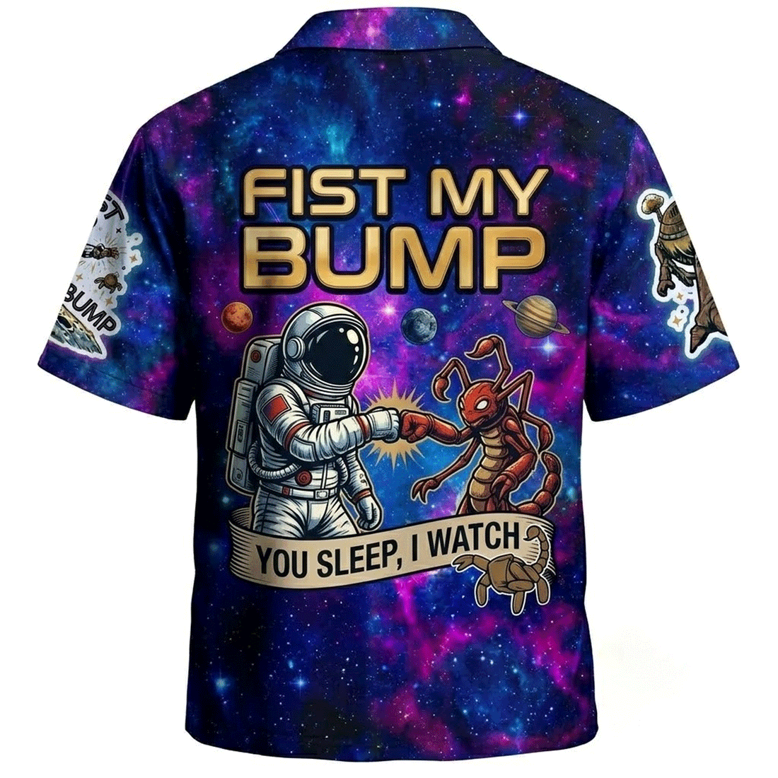 Funny Galaxy Hawaiian Shirt  Space Meme Aloha Button Down Cosmic Outfit That Gets Laughs