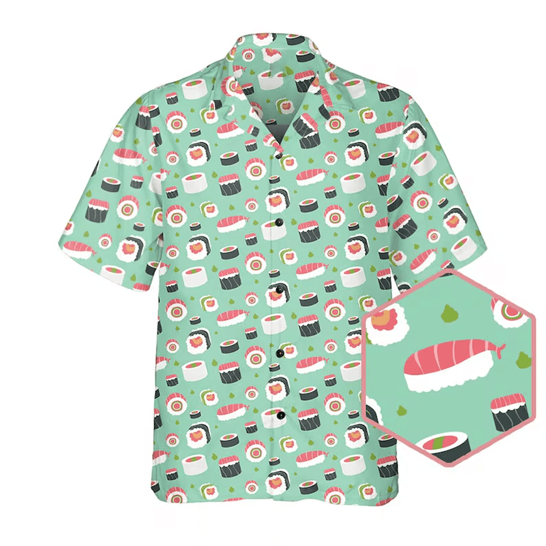 Sushi Hawaiian Shirt Japanese Food Aloha Shirt Funny Foodie Gift Tropical Button Down