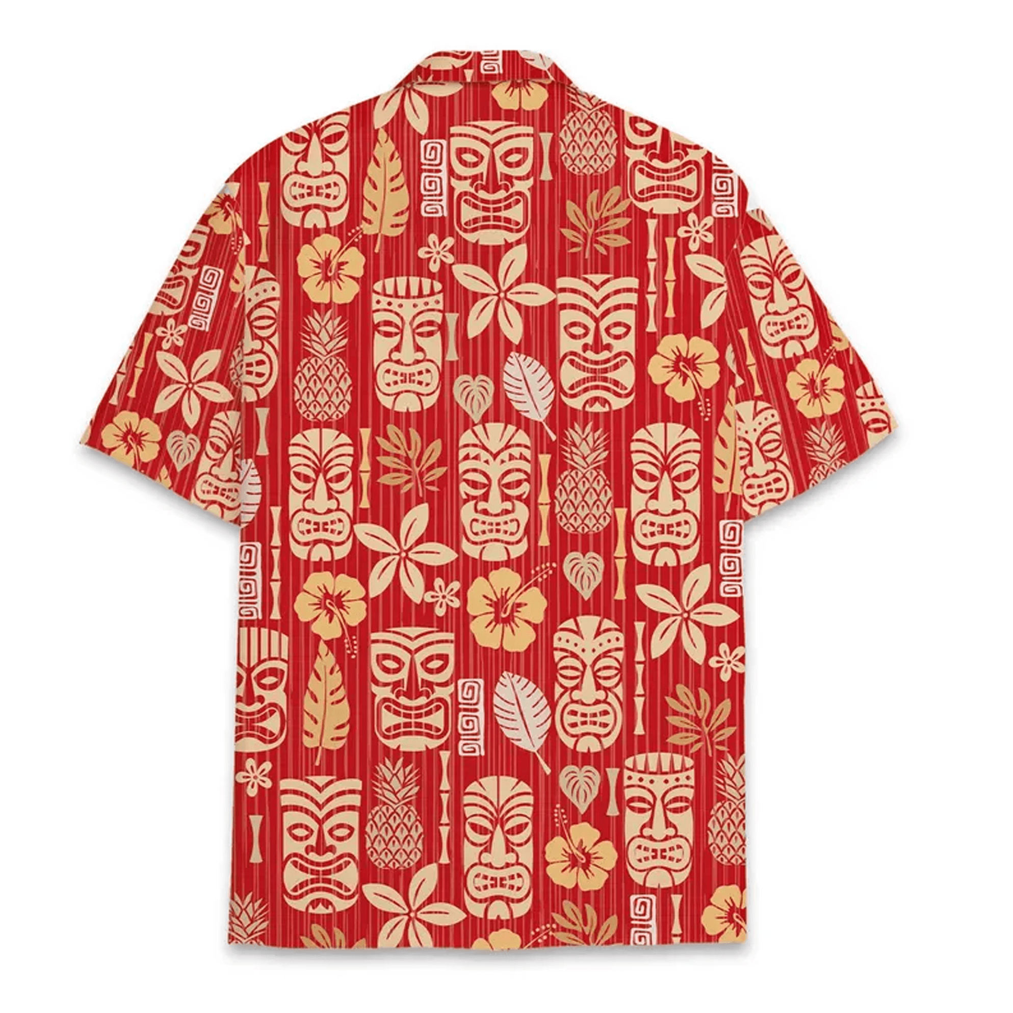 Colorful Tiki Hawaiian Shirt  Vibrant Tropical Aloha Button DownSummer Beach Shirt for All Ages
