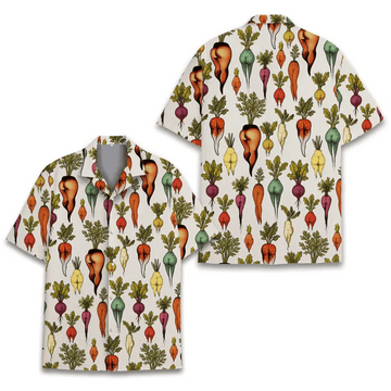 Funny Vegetable Butt Hawaiian Shirt Tropical Garden Aloha Shirt Summer Beach Button Down for Men Women Youth
