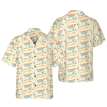 Dungeon Daddy Hawaiian Shirt Funny DnD Gift Dungeon Master Aloha Shirt for Dungeons & Dragons Fans