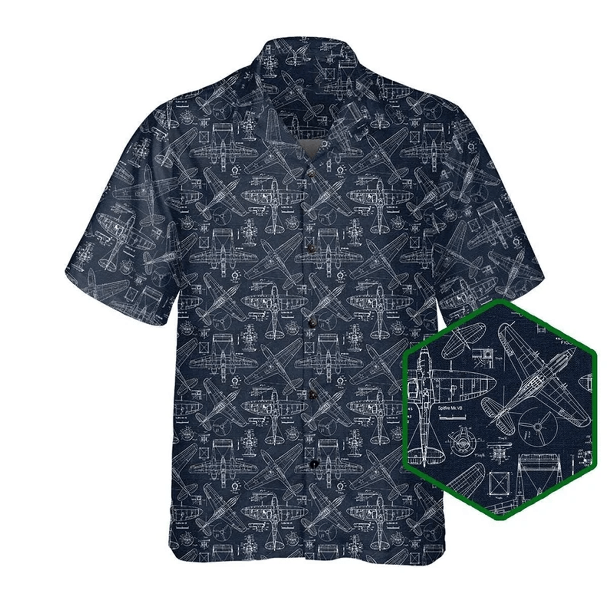 Aviation Hawaiian Shirt  Funny Airplane Aloha Shirt Pilot Gift Button Up for Airplane Lovers