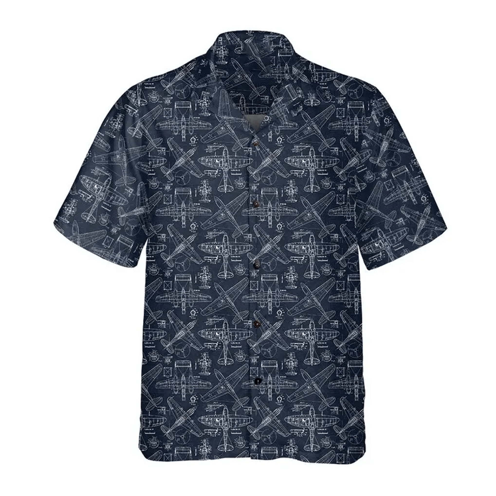 Aviation Hawaiian Shirt  Funny Airplane Aloha Shirt Pilot Gift Button Up for Airplane Lovers
