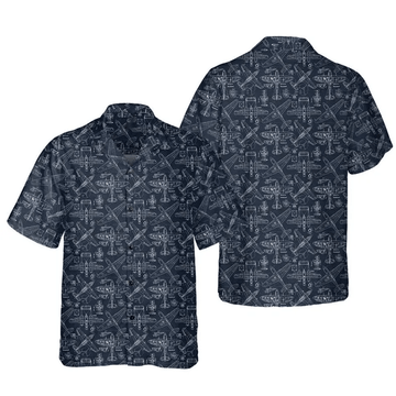 Aviation Hawaiian Shirt  Funny Airplane Aloha Shirt Pilot Gift Button Up for Airplane Lovers