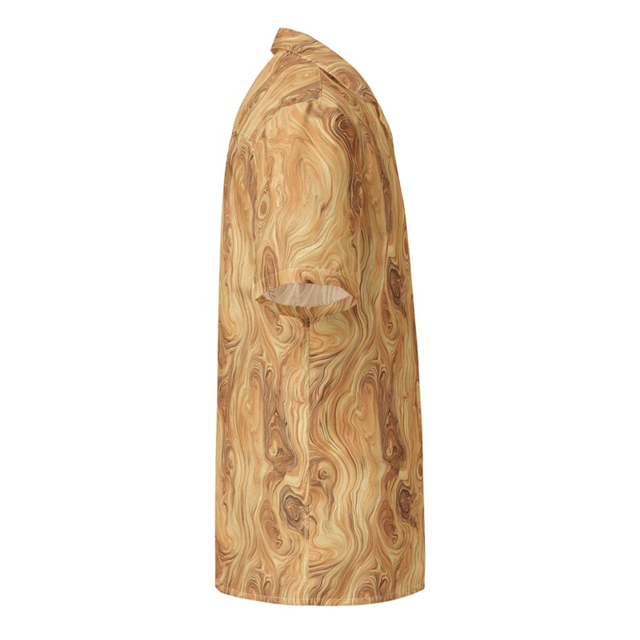 Wood Grain Hawaiian Shirt  Unisex AOP Button Down Recycled Polyester Moisture Wicking Aloha Shirt