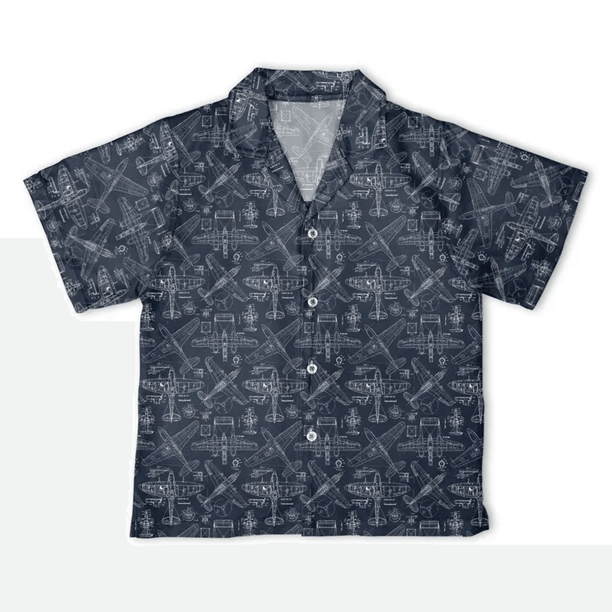 Aviation Hawaiian Shirt  Funny Airplane Aloha Shirt Pilot Gift Button Up for Airplane Lovers