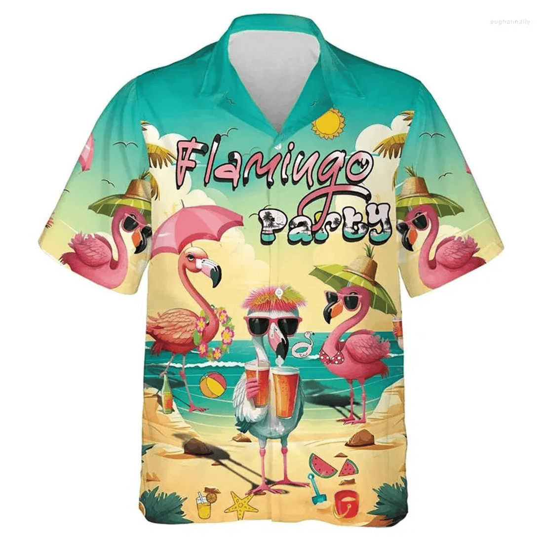 Pink Flamingo Hawaiian Shirt  Tropical Aloha Button Down Summer Beach Vacation Outfit That Stands Out