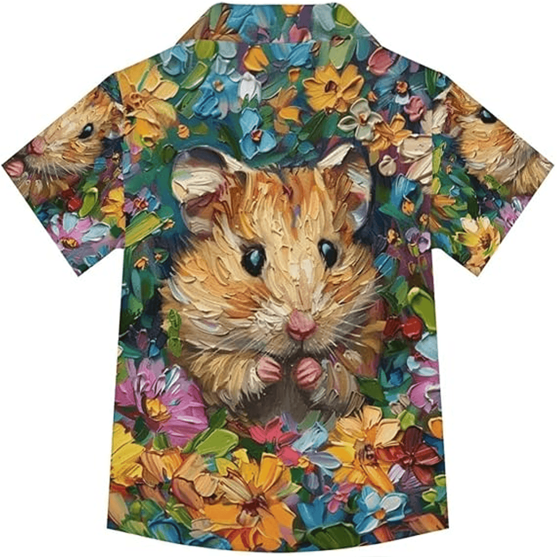 Cute Hamster Floral Hawaiian Shirt Colorful Tropical Aloha Button Down Summer Beach Outfit That Gets Compliments