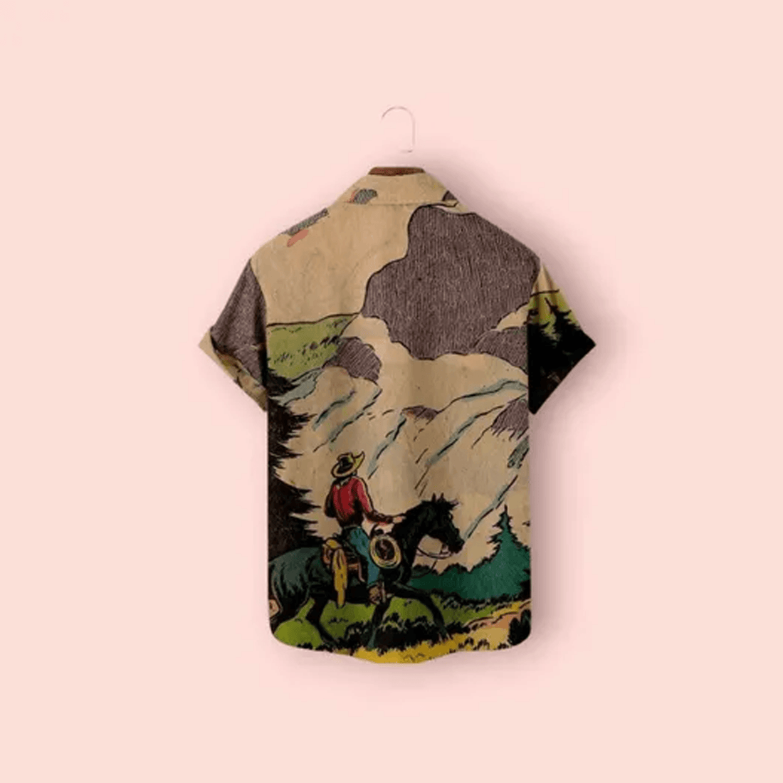 Vintage Western Hawaiian Shirt Retro Cowboy Aloha Button Down Summer Outfit That Stands Out