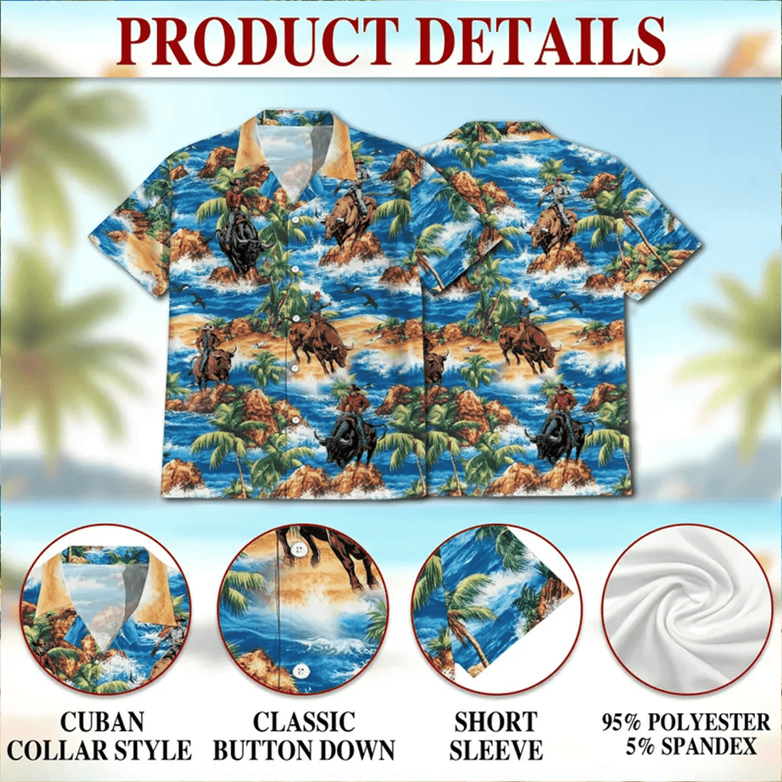 Cowboy Bull Riding Hawaiian Shirt Western Rodeo Aloha Button Down Summer Beach Outfit That Stands Out