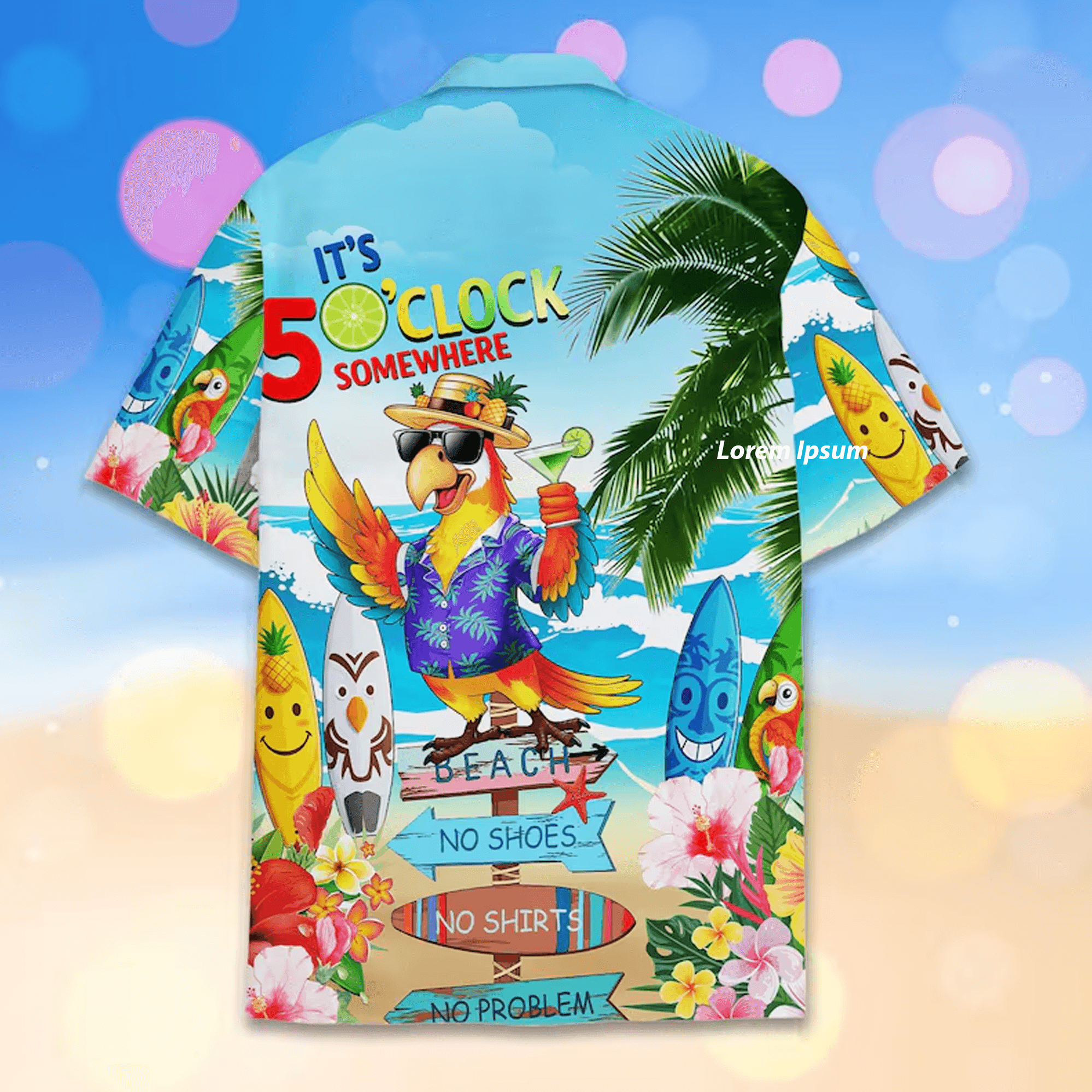 Tropical Parrot Hawaiian Shirt Men Women Youth Parrot Shirt ButtonUp Short Sleeve