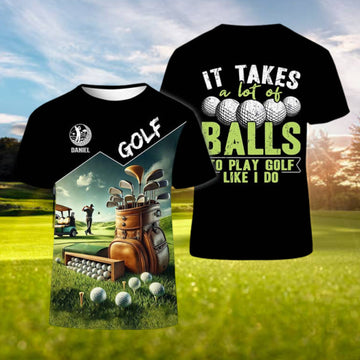 It Takes A Lot Of Balls To Play Golf Like I Do Polo Shirt, Funny Golf Shirt For Men, Custom Golf Polo, Golfer Gift For Dad, Husband
