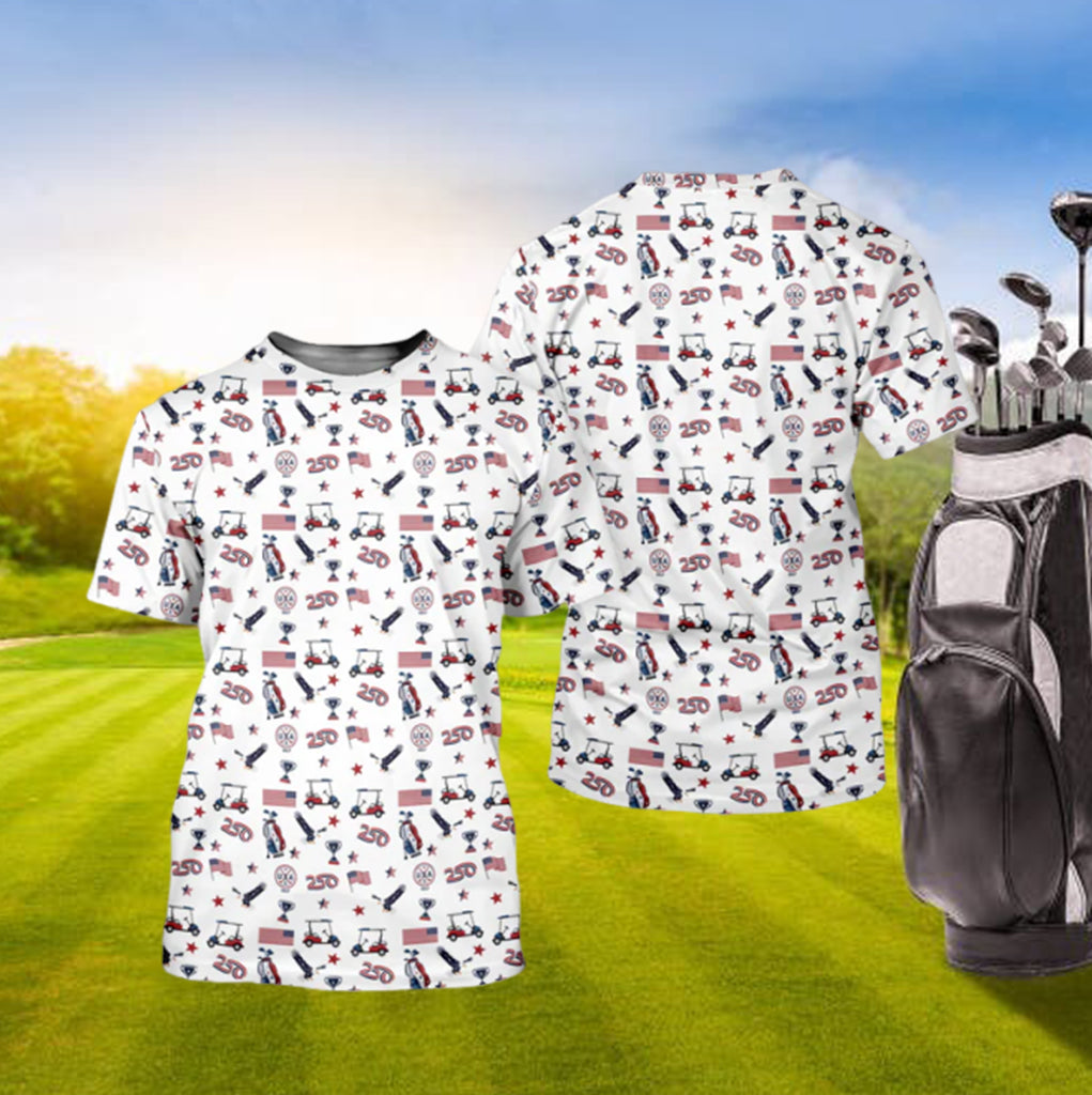 250 Years Patriotic Golf Polo Shirt for Men, 1776–2026 USA 250th Anniversary Golf Shirt, 4th of July Golf Shirt, American Flag Golf Polo, Patriotic Golf Shirt for Men