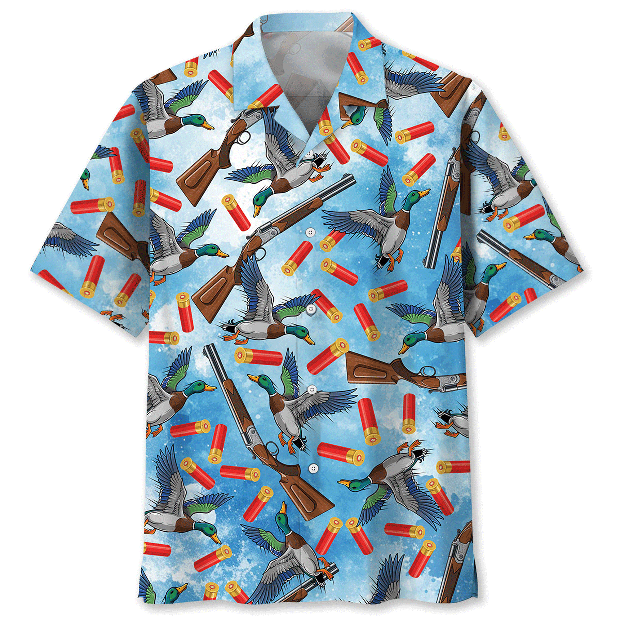 Duck Hunting Hawaiian Shirt  Hunter Aloha Button Down Outdoor Beach Outfit for Hunting Lovers
