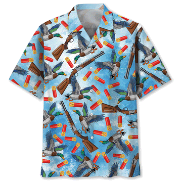 Duck Hunting Hawaiian Shirt  Hunter Aloha Button Down Outdoor Beach Outfit for Hunting Lovers