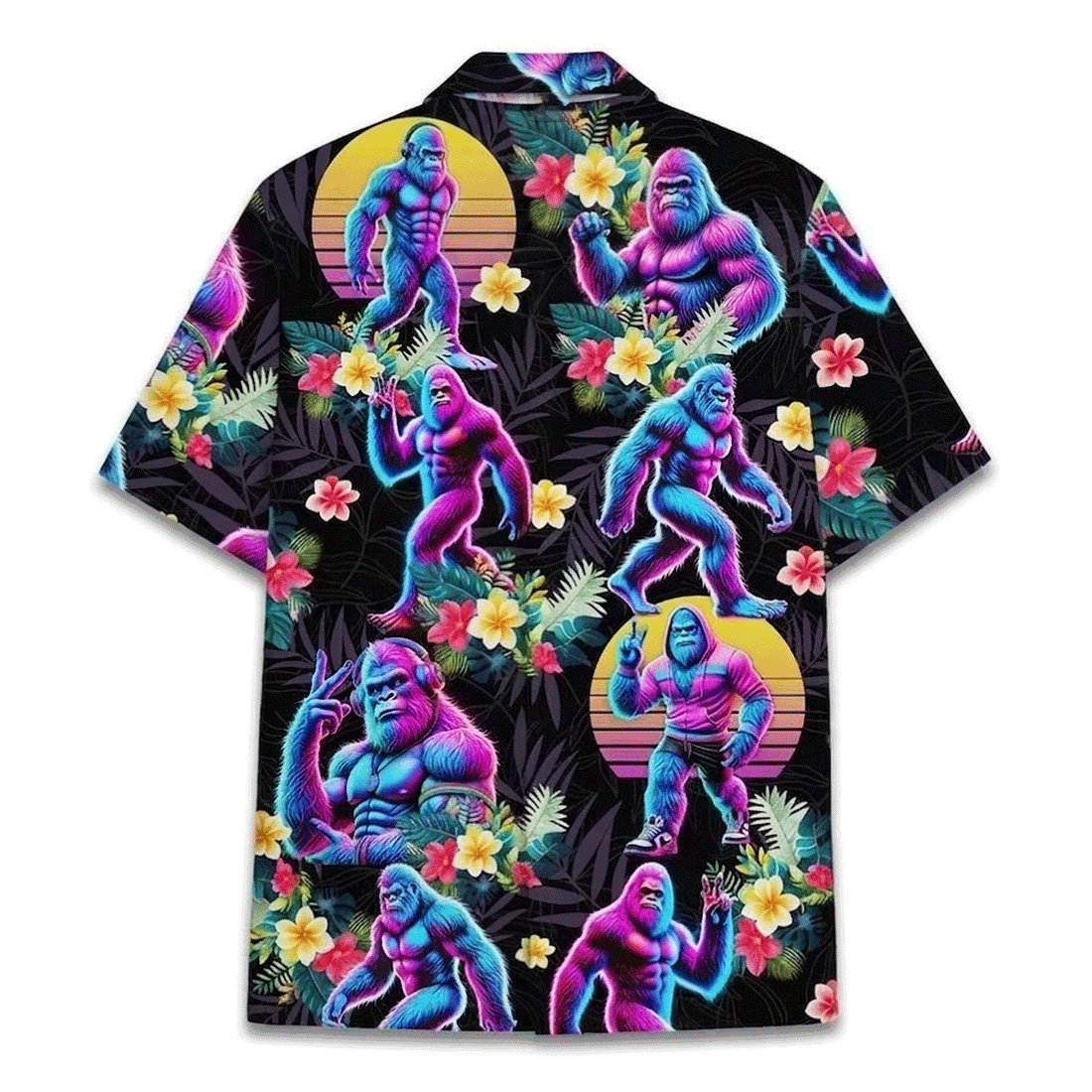 Funny Bigfoot Hawaiian Shirt  Sasquatch Aloha Button Down Summer Outfit That Gets Laughs
