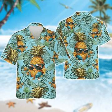 Cool Pineapple Hawaiian Shirt Tropical Aloha Button Down Summer Beach Party Outfit That Stands Out