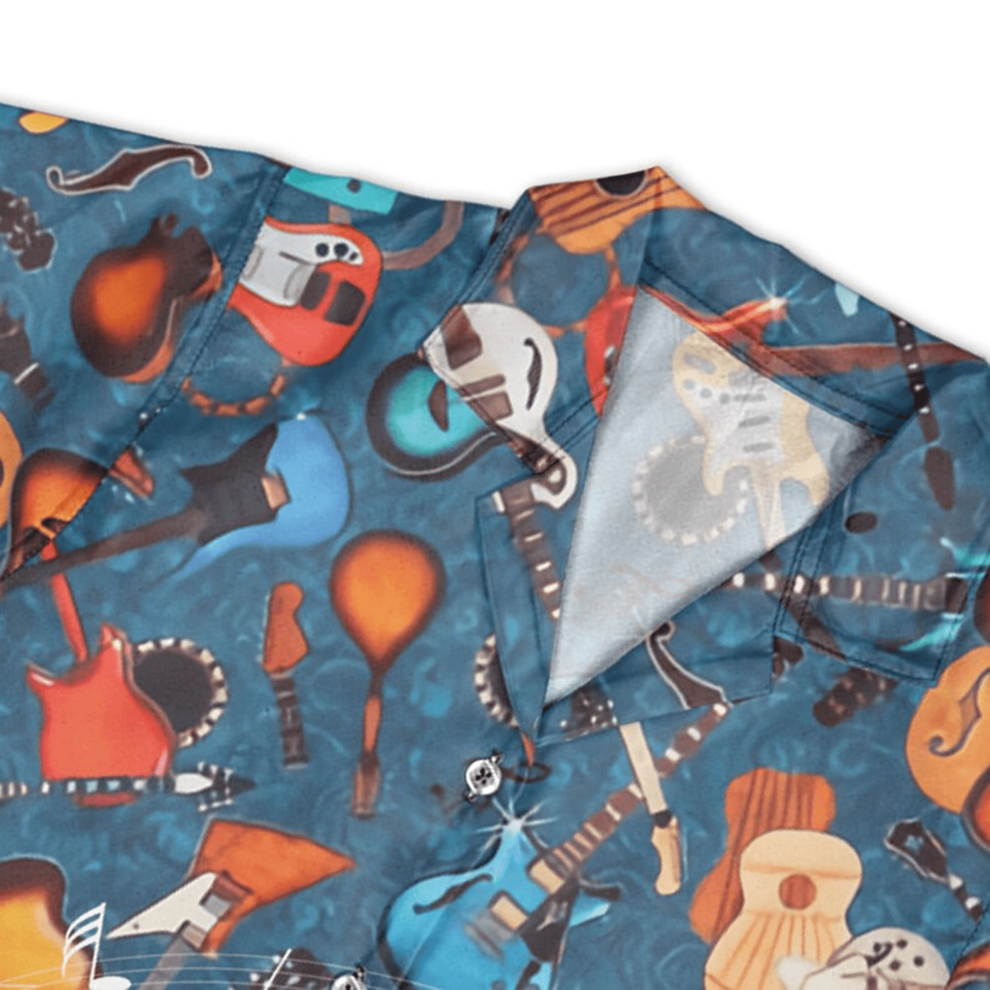Guitar Hawaiian Shirt Acoustic & Bass Player Aloha Shirt Music Part