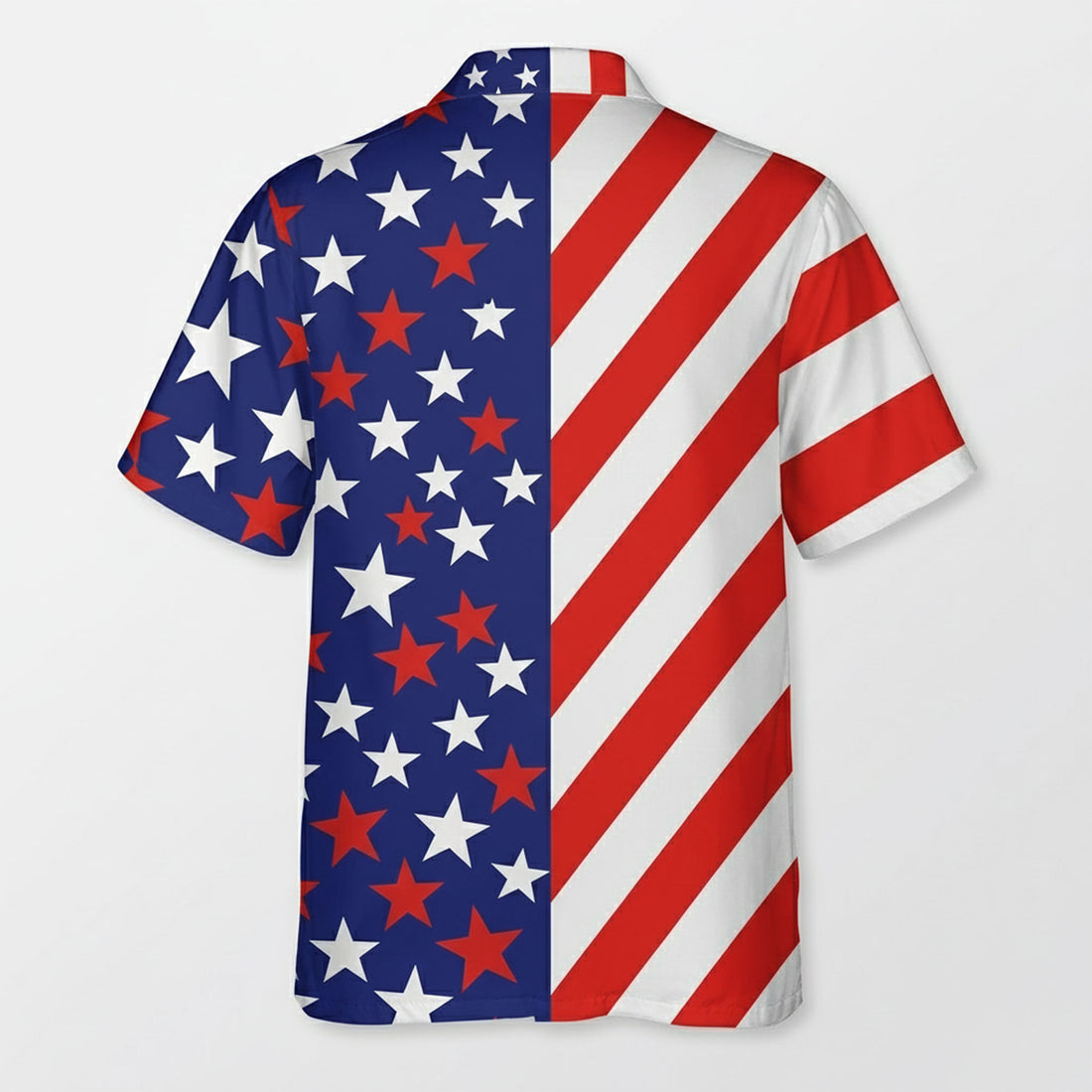 Funny Muscle American Flag Hawaiian Shirt, Patriotic USA Aloha Shirt, 4th of July Beach Party Shirt for Men