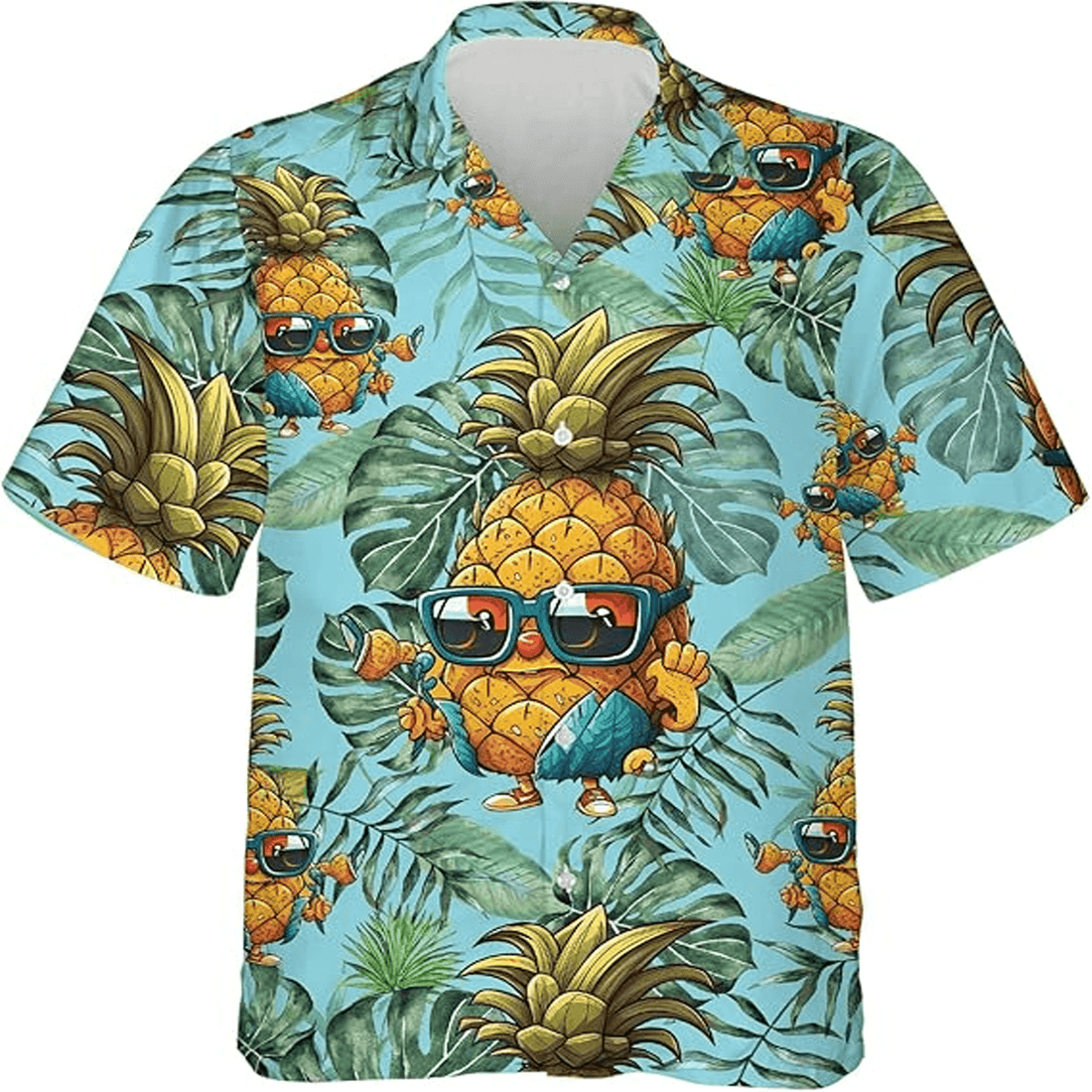 Cool Pineapple Hawaiian Shirt Tropical Aloha Button Down Summer Beach Party Outfit That Stands Out