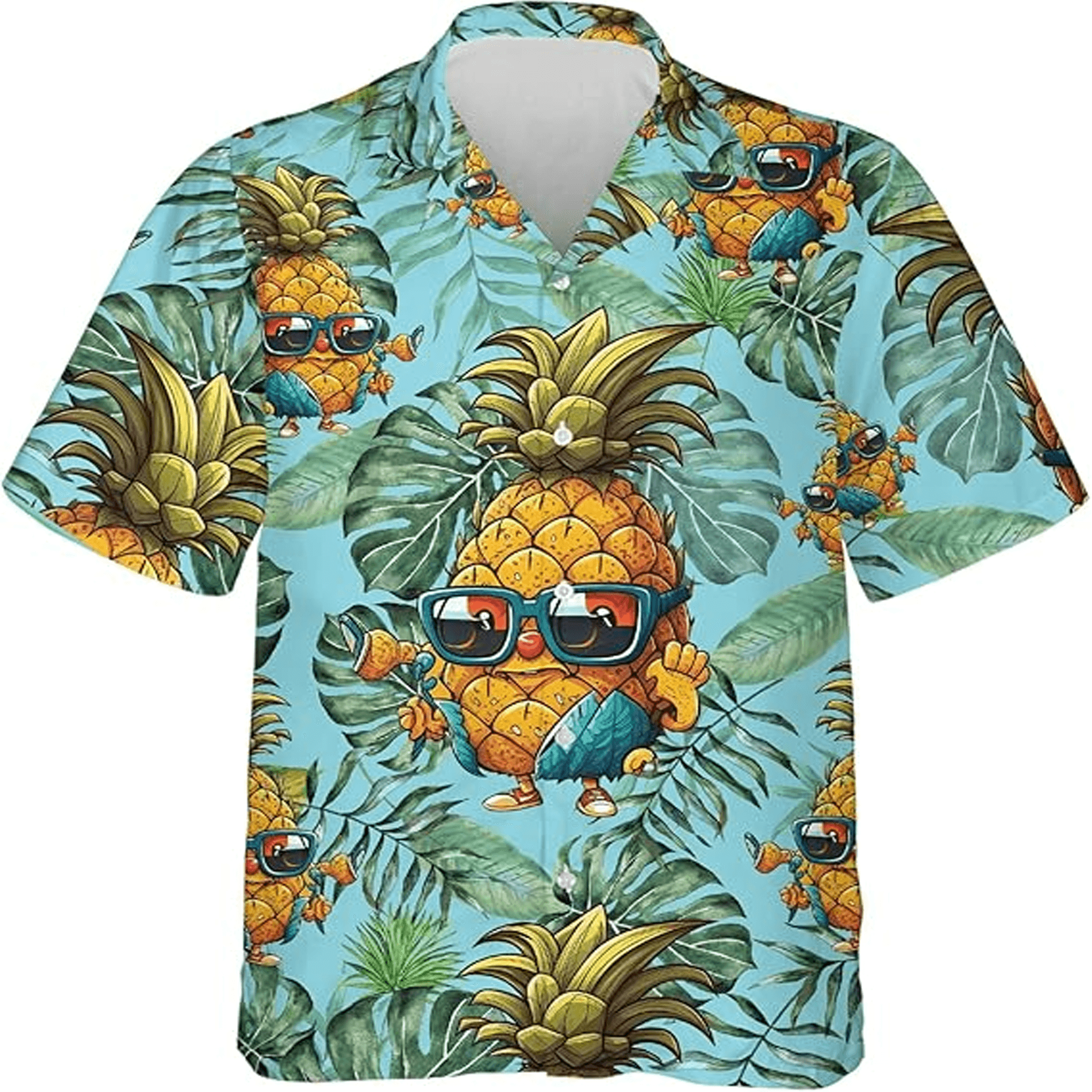 Cool Pineapple Hawaiian Shirt Tropical Aloha Button Down Summer Beach Party Outfit That Stands Out