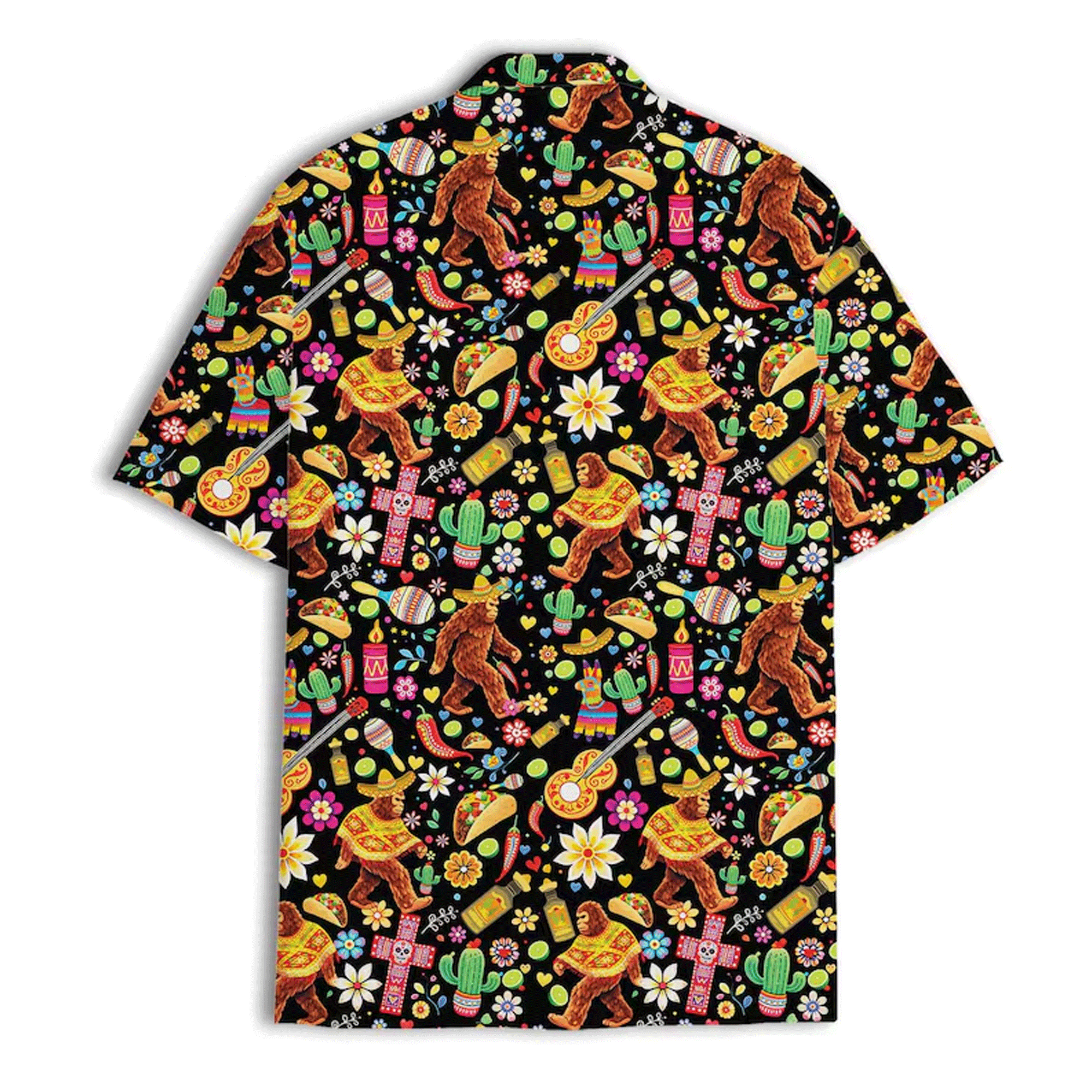Funny Bigfoot Taco Hawaiian Shirt  Cinco De Mayo Fiesta Aloha Button Down Summer Party Outfit That Gets Laughs