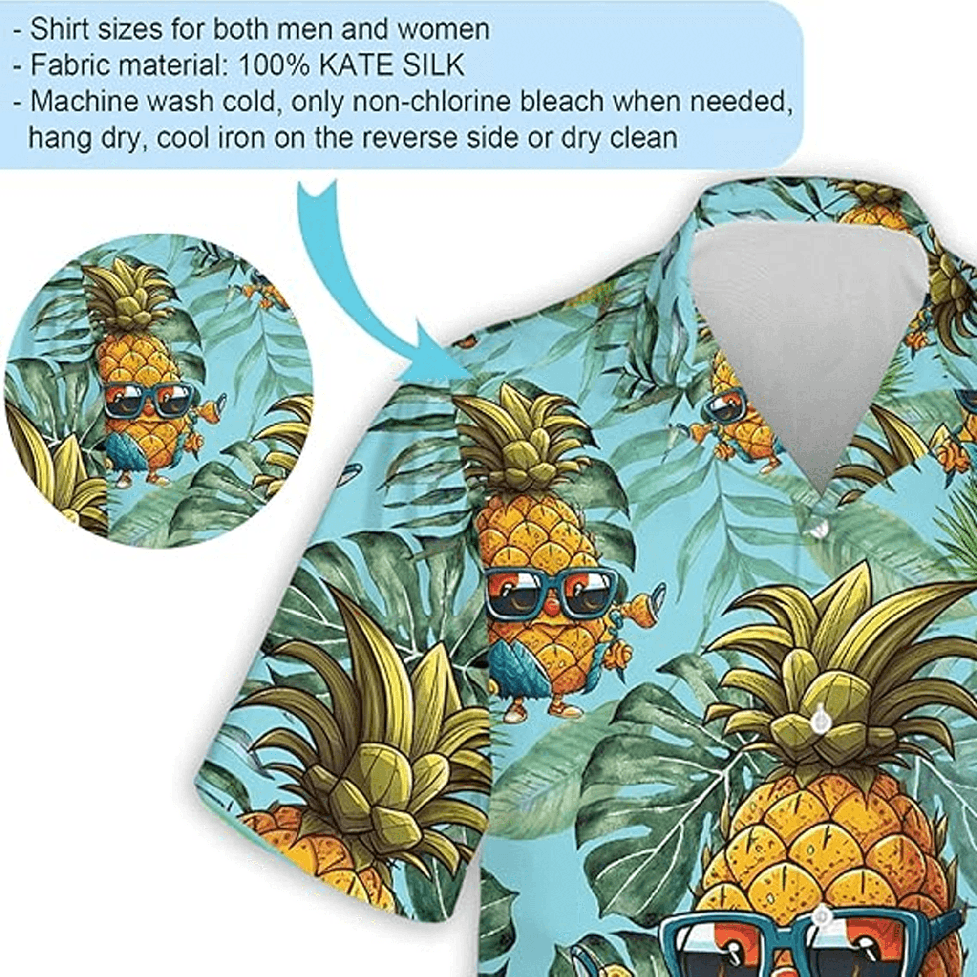 Cool Pineapple Hawaiian Shirt Tropical Aloha Button Down Summer Beach Party Outfit That Stands Out