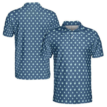 Funny Middle Finger Golf Polo Shirt for Men, Doodle Style Novelty Golf Shirt, Cool Golfer Gift for Dad, Husband