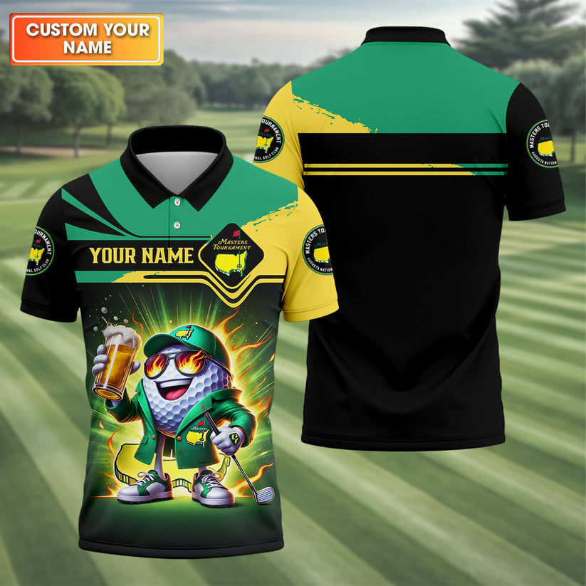 Funny Men’s Golf Polo Shirt, Custom Golf Tournament Outfit